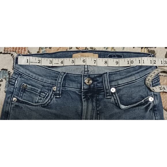 Women's 7 for all Mankind Ankle Skinny Jeans Size 25 Faded 25Wx26L - Picture 3 of 13